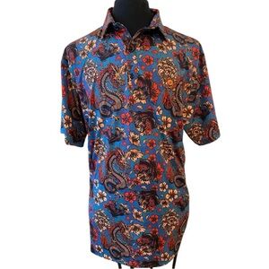 Tattoo Golf Dragons Vs Koi Cool Stretch Gold Shirt Size XL Polo Preppy Athletic